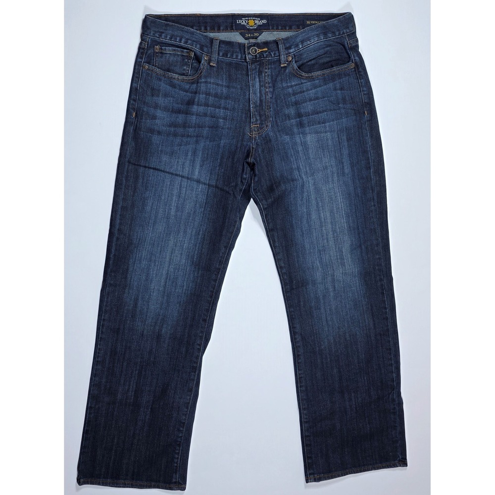 Lucky Brand 361 Vintage Straight Jeans Men's 34x30 Dark Wash Blue Denim Pants